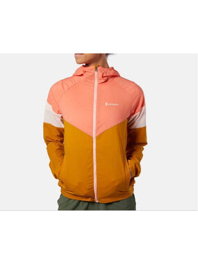Women's Cotopaxi + Palmas Active Jacket Colorblock Hooded Jacket L Orange Brown